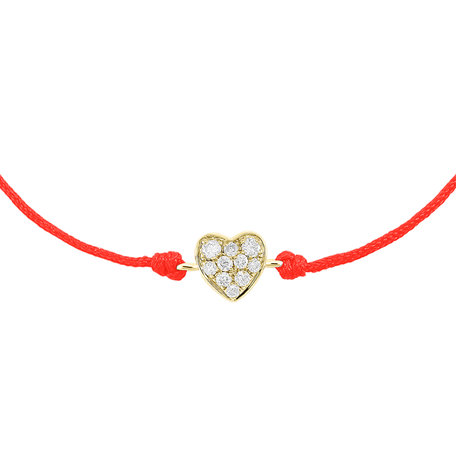 Diamantový náramek se šňůrkou My Heart
