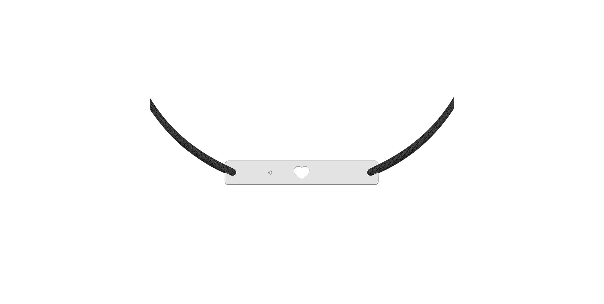 Diamantový náramek se šňůrkou Heart Stamp