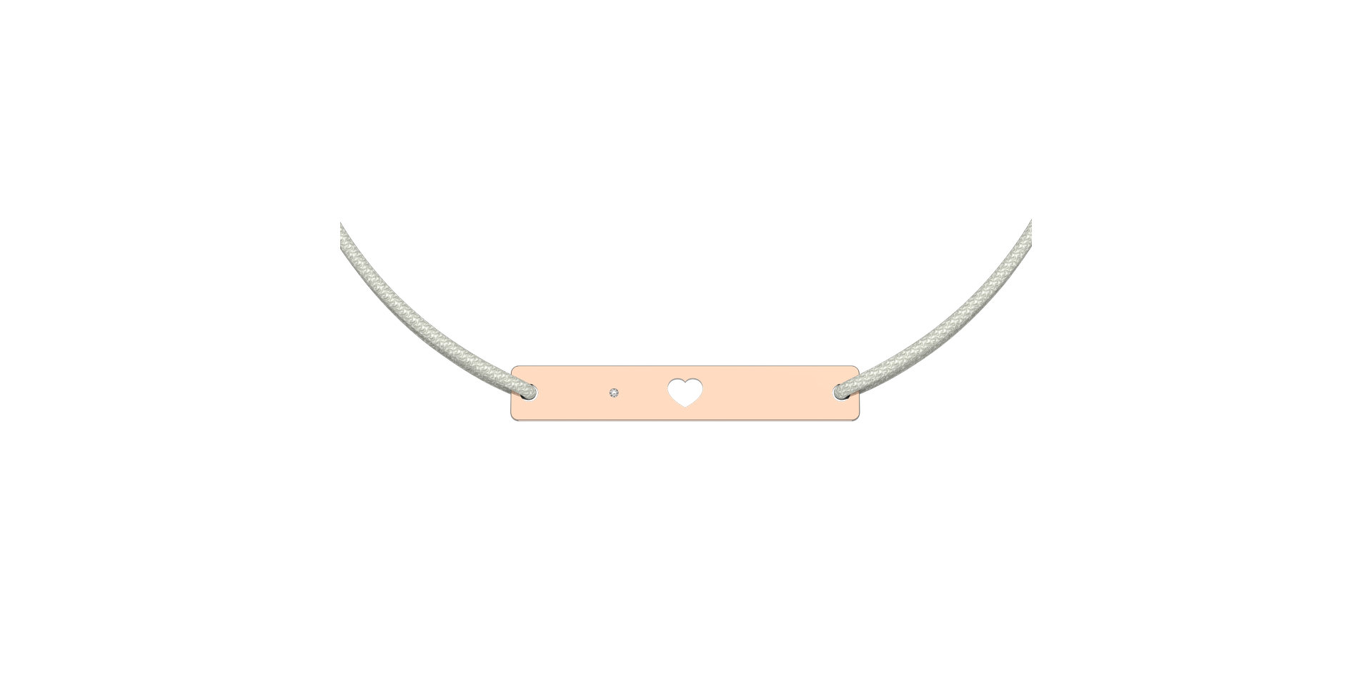 Diamantový náramek se šňůrkou Heart Stamp