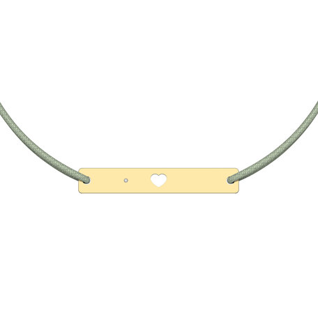 Diamantový náramek se šňůrkou Heart Stamp