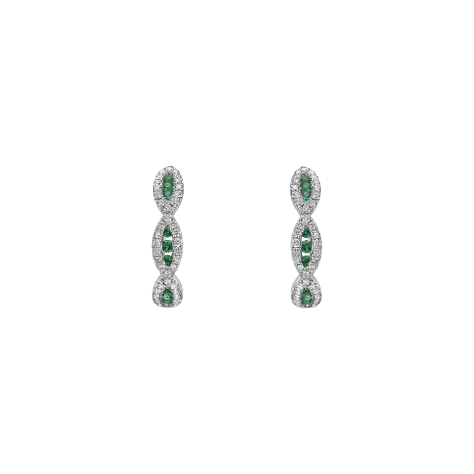 Náušnice s diamanty a smaragdy Charlee