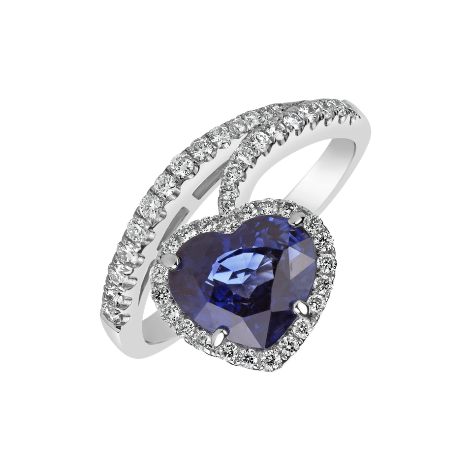 Prsten s safírem a diamanty Heart of Heaven