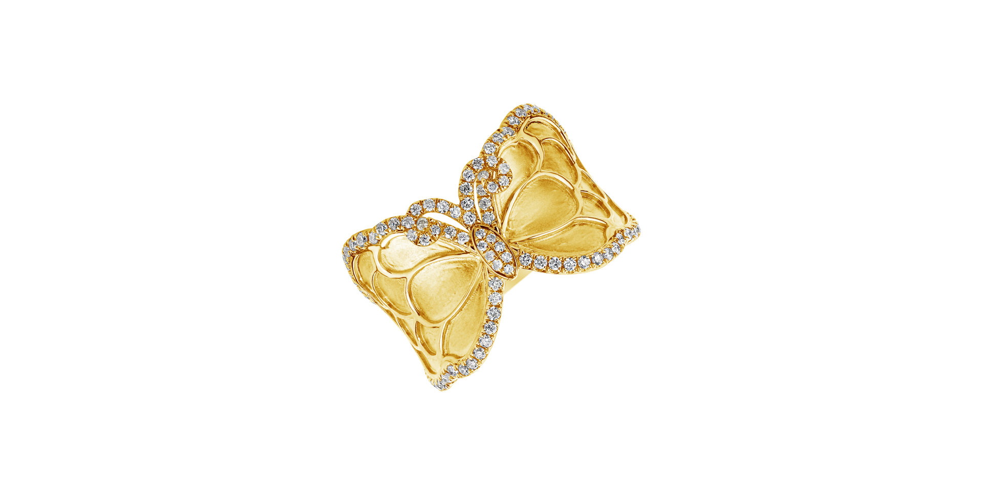Prsten s diamanty Golden Butterfly