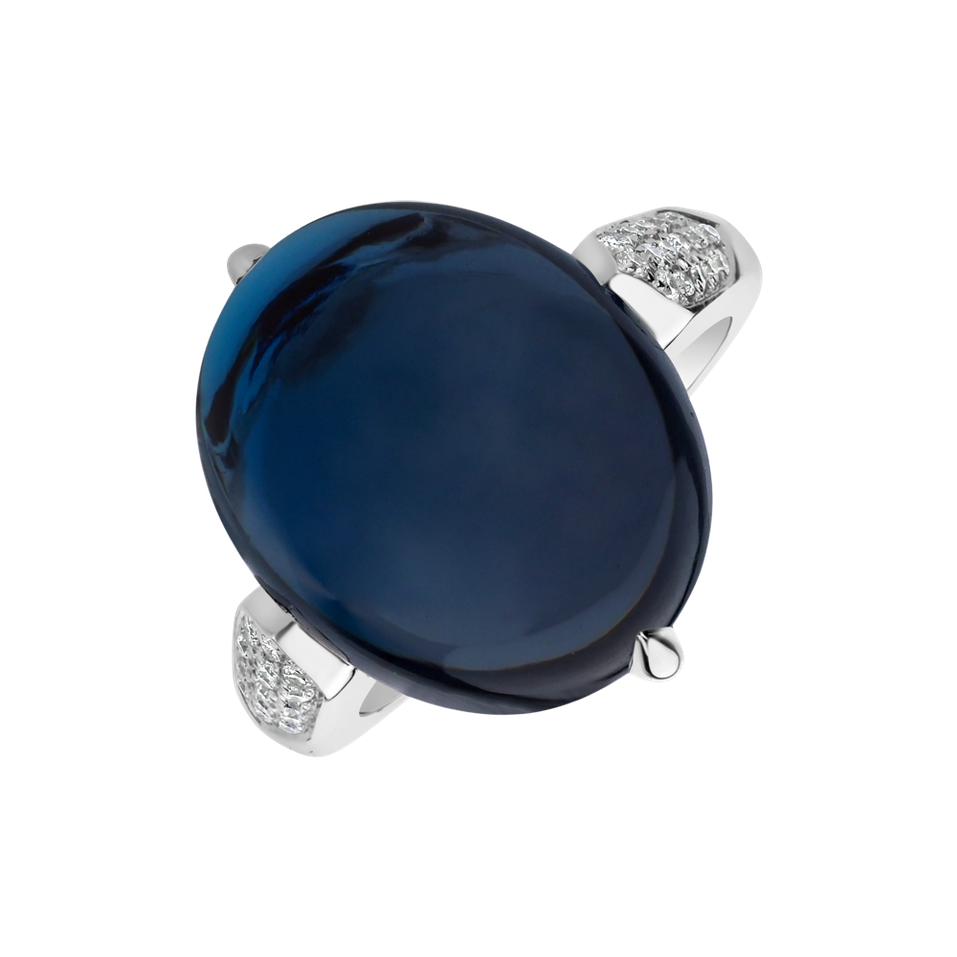 Prsten s topazem a diamanty Drop Blossom