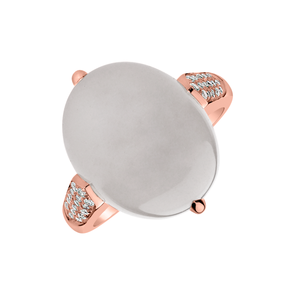 Prsten s měsíčním kamenem a diamanty Drop Blossom