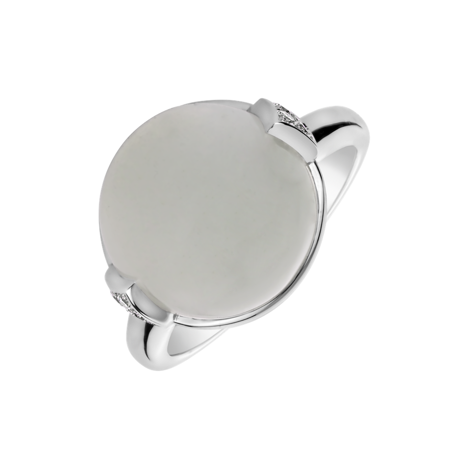 Prsten s měsíčním kamenem a diamanty Fairy Blossom