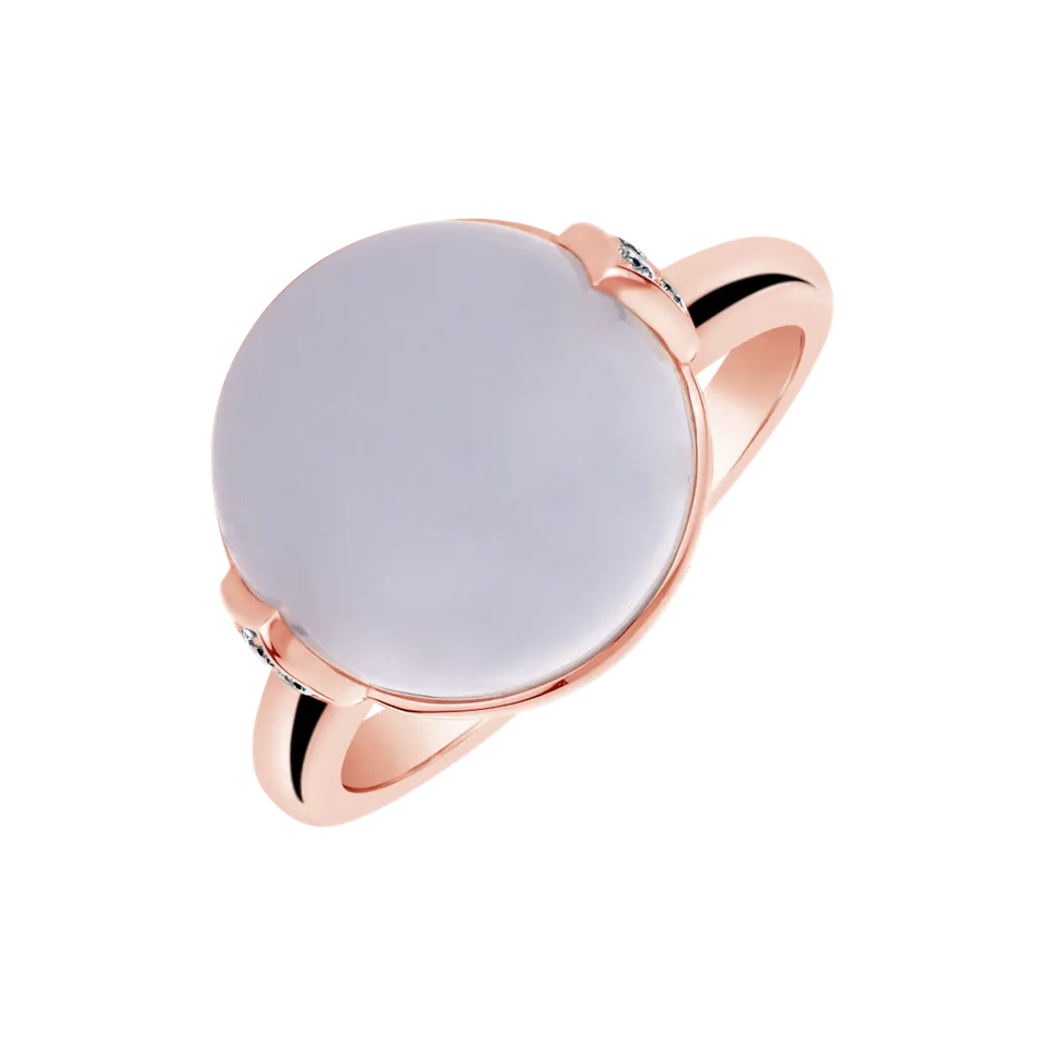 Prsten s chalcedonem a diamanty Fairy Blossom