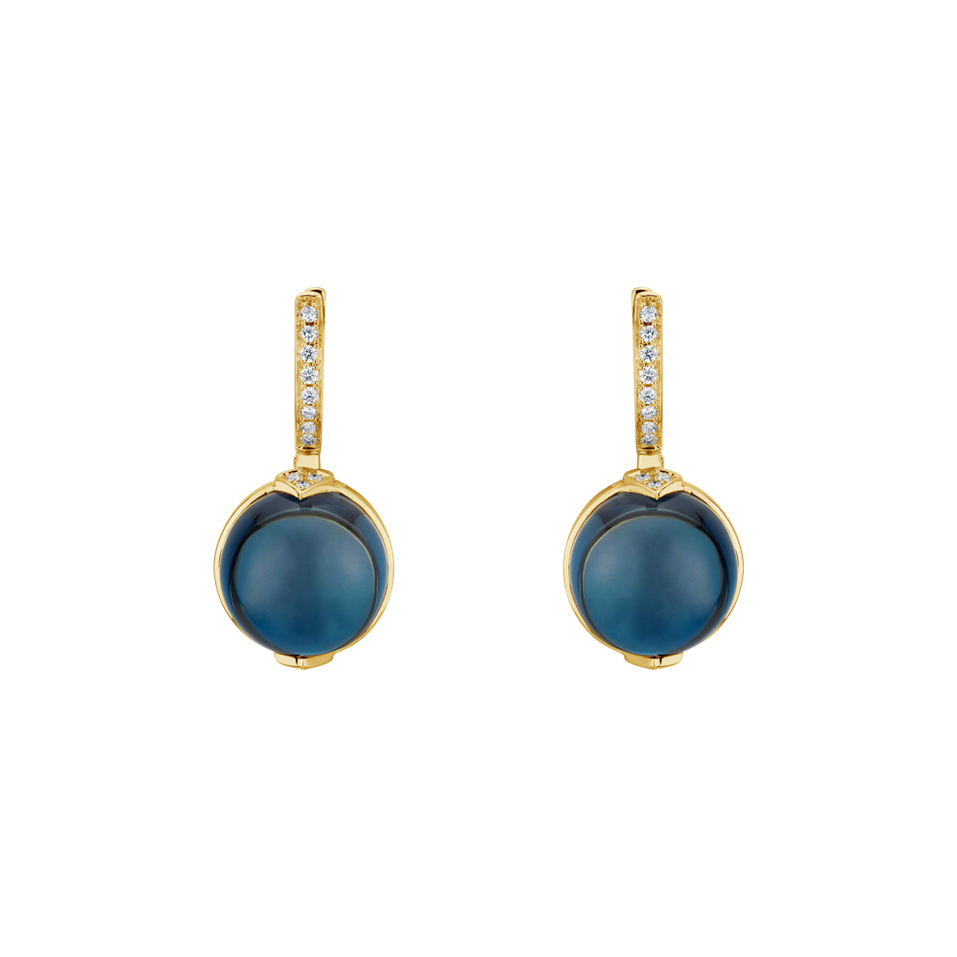 Náušnice s topazem a diamanty Fairy Blossom