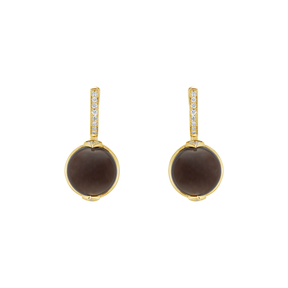 Náušnice s quartzem a diamanty Fairy Blossom