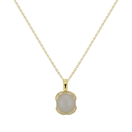 Přívěs s měsíčním kamenem a diamanty Royal Drop