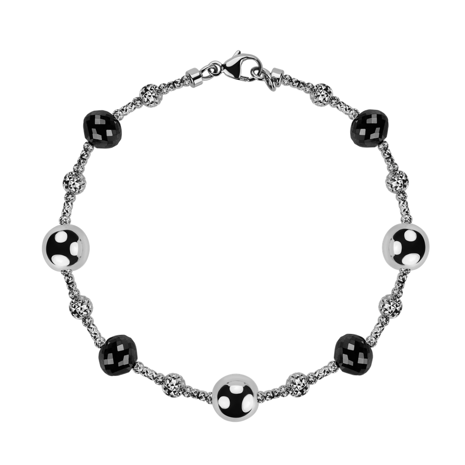 Náramek s bílými a černými diamanty Jonathan