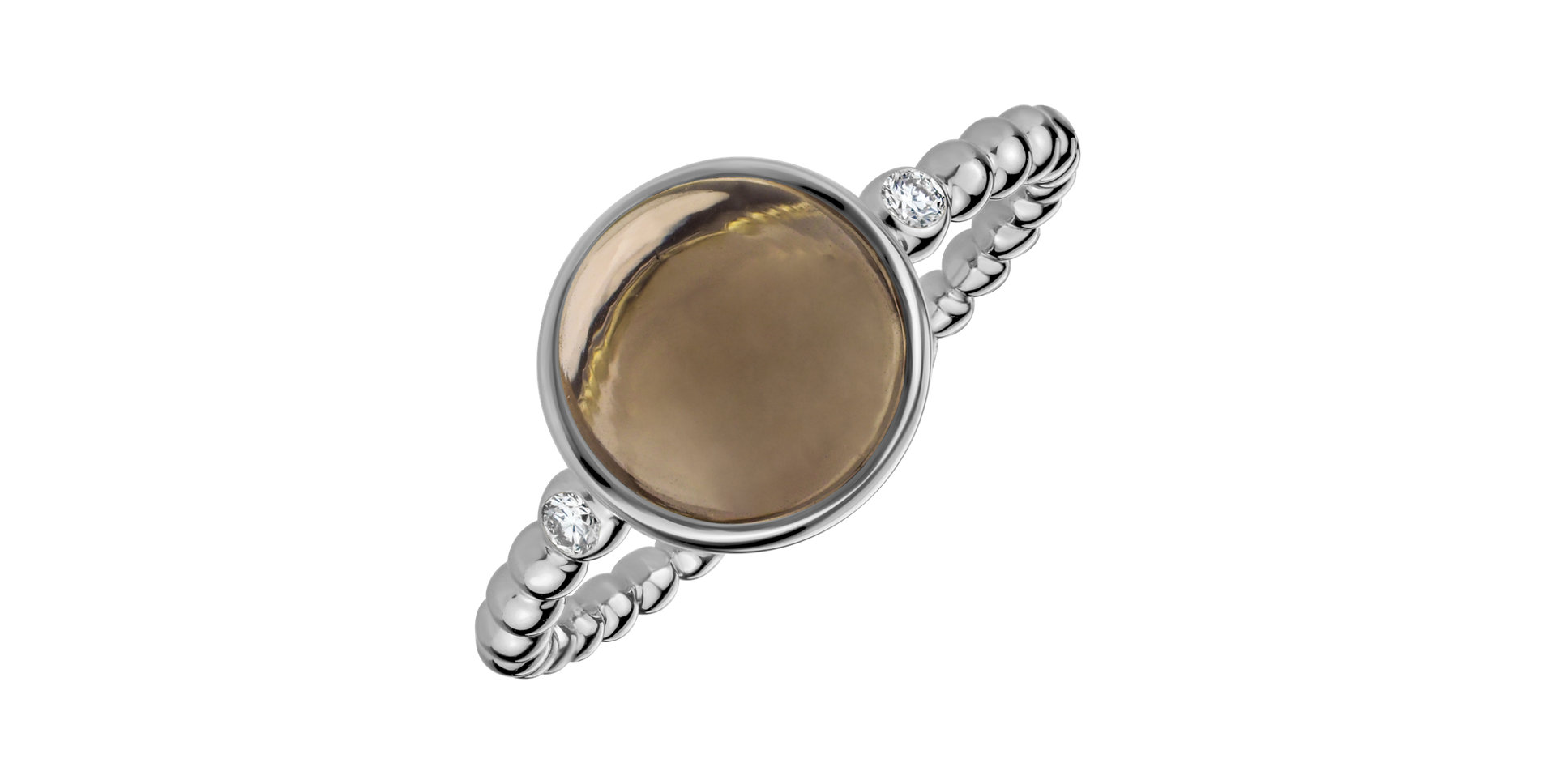 Prsten s diamanty a smoky quartzem Bubbles Bonbon