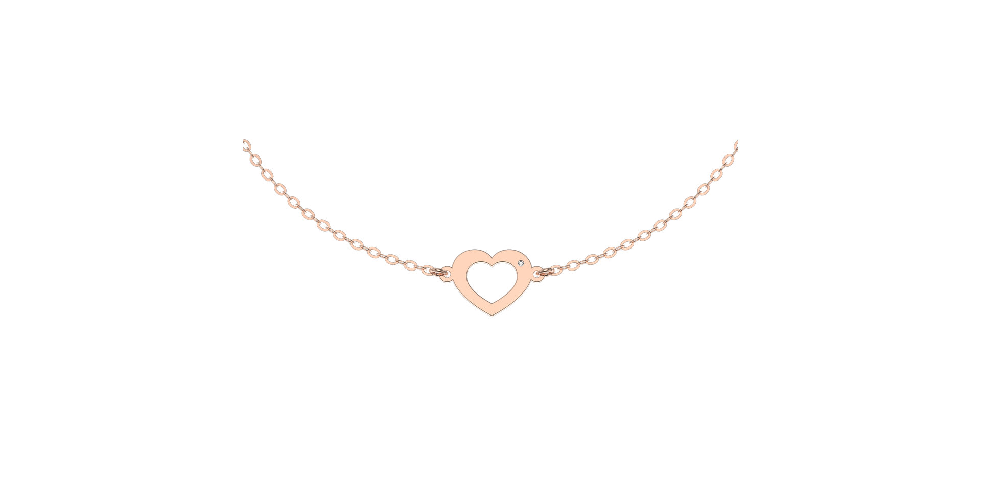 Náramek s diamantem Hearts