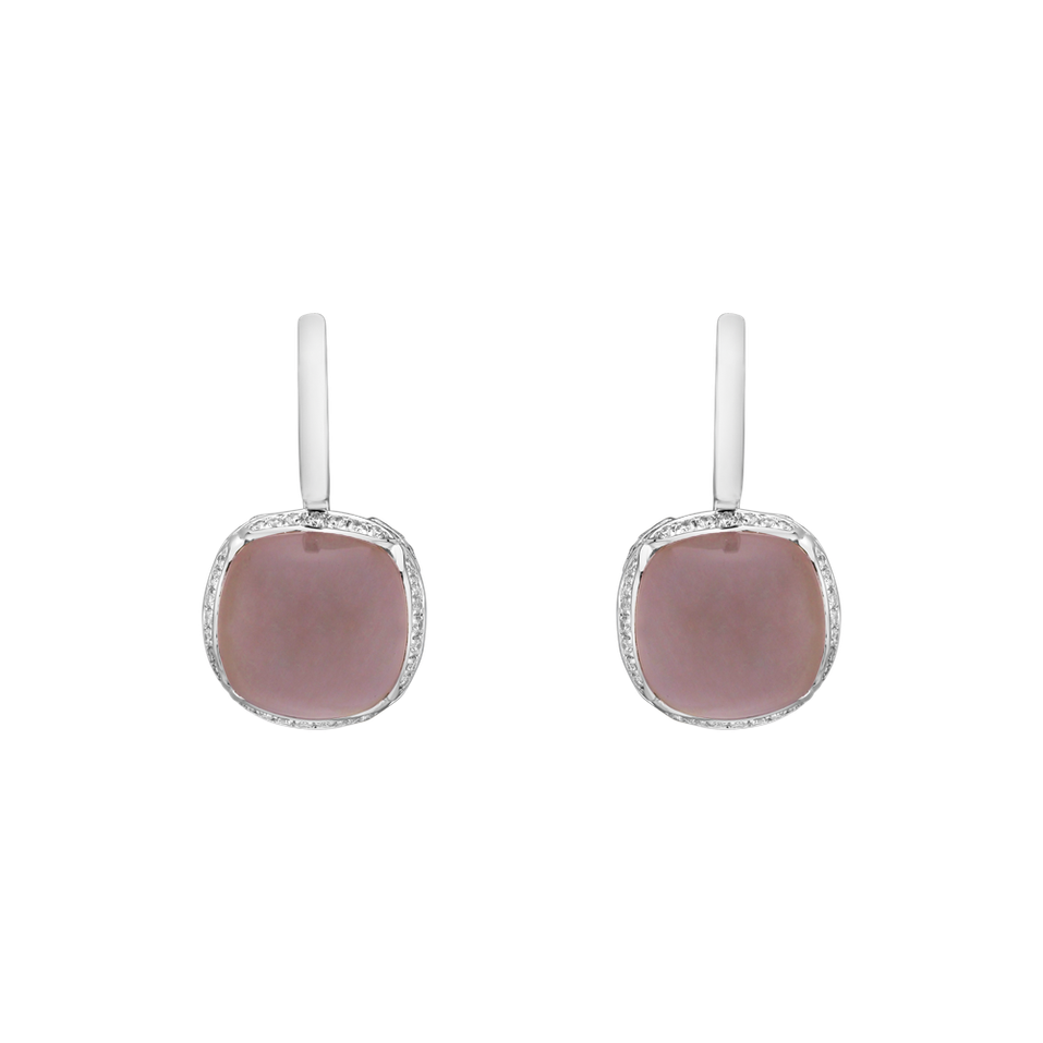 Náušnice s růženínem a diamanty Mystic Drop