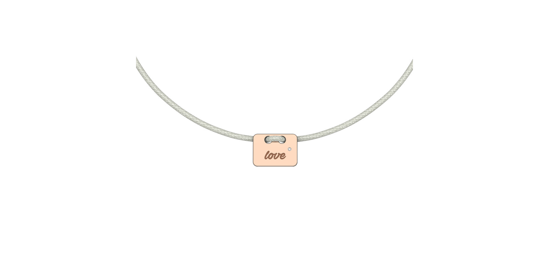 Diamantový náramek se šňůrkou Military Stamp Love