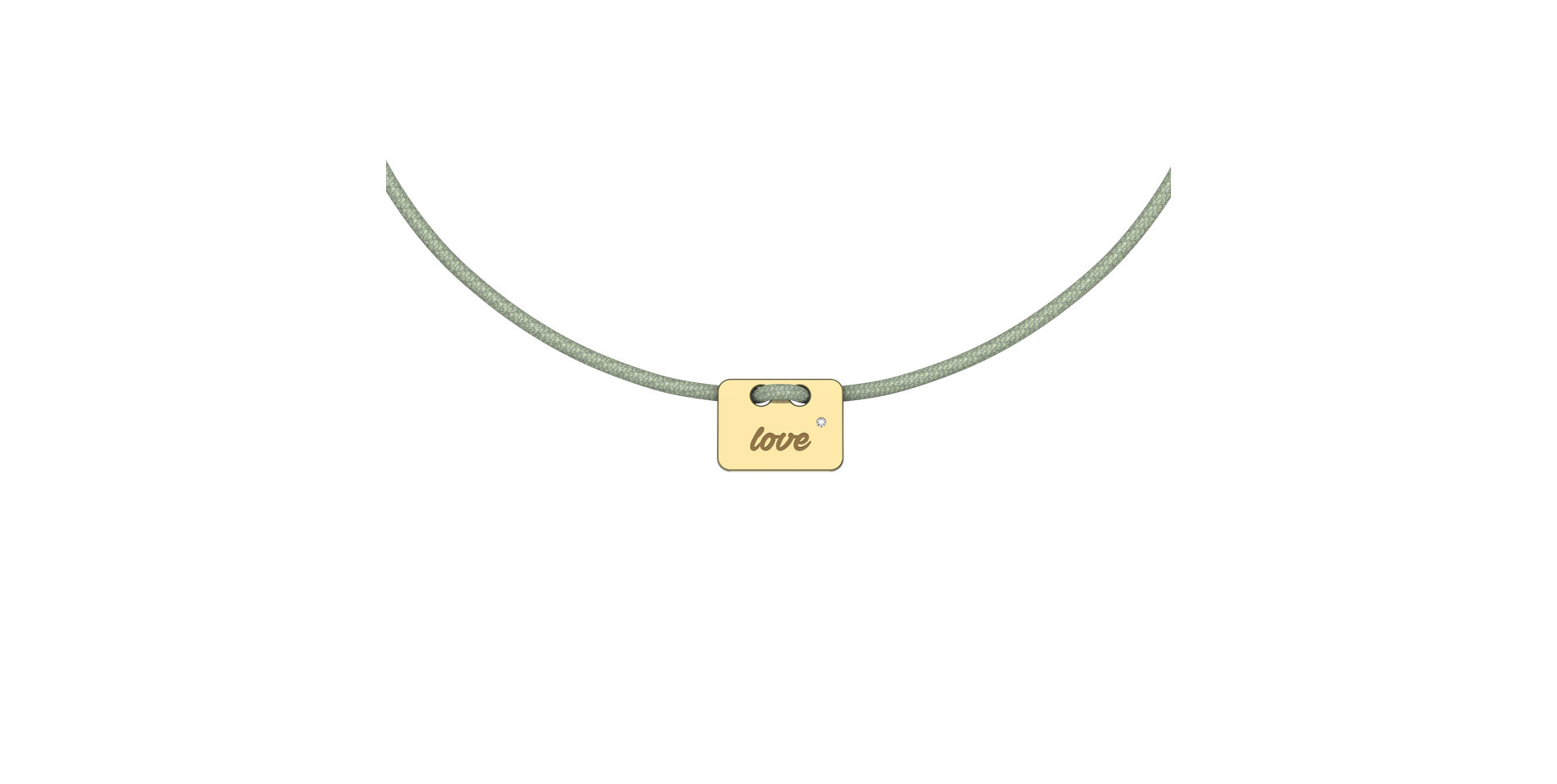 Diamantový náramek se šňůrkou Military Stamp Love