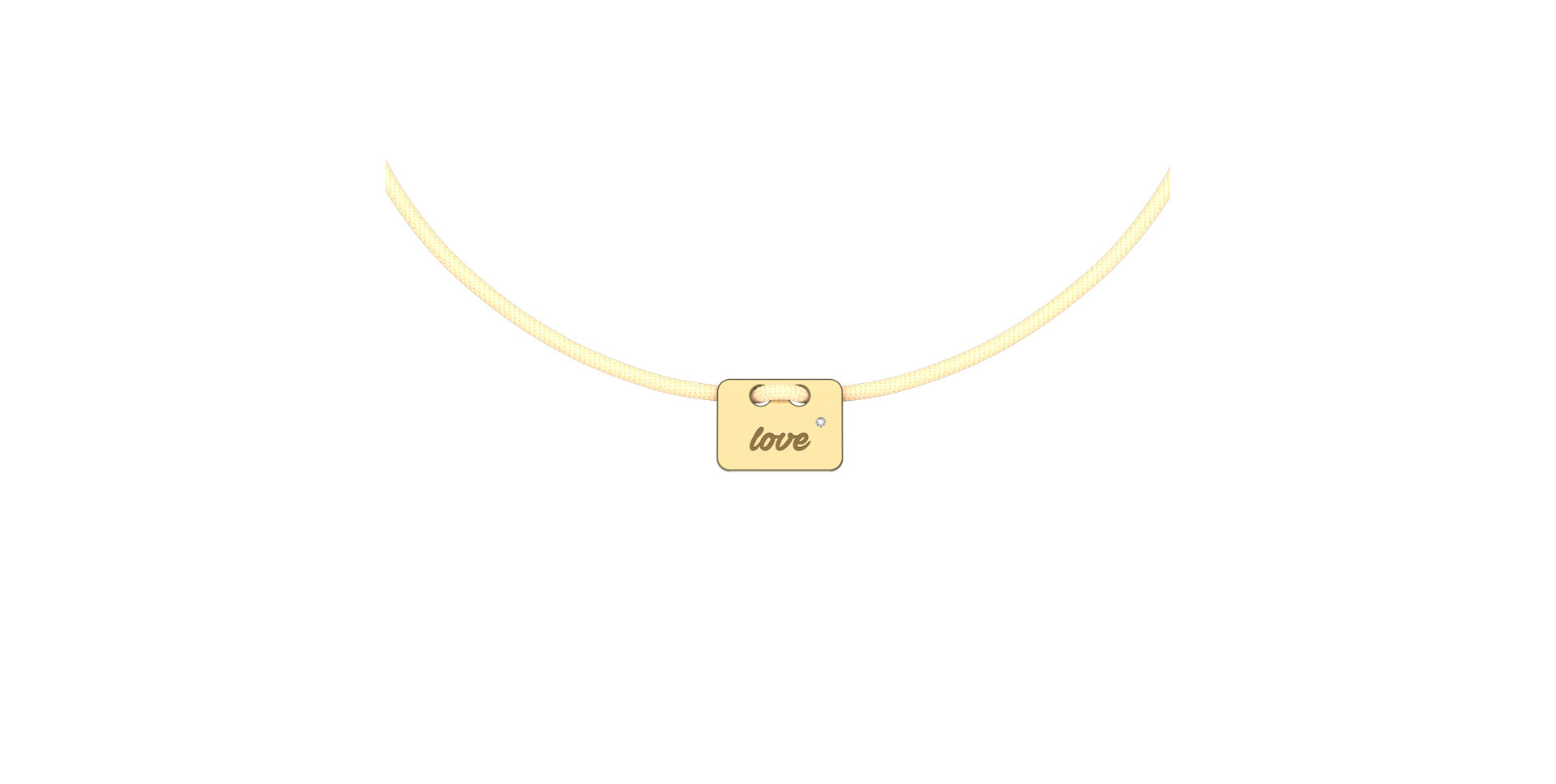 Diamantový náramek se šňůrkou Military Stamp Love