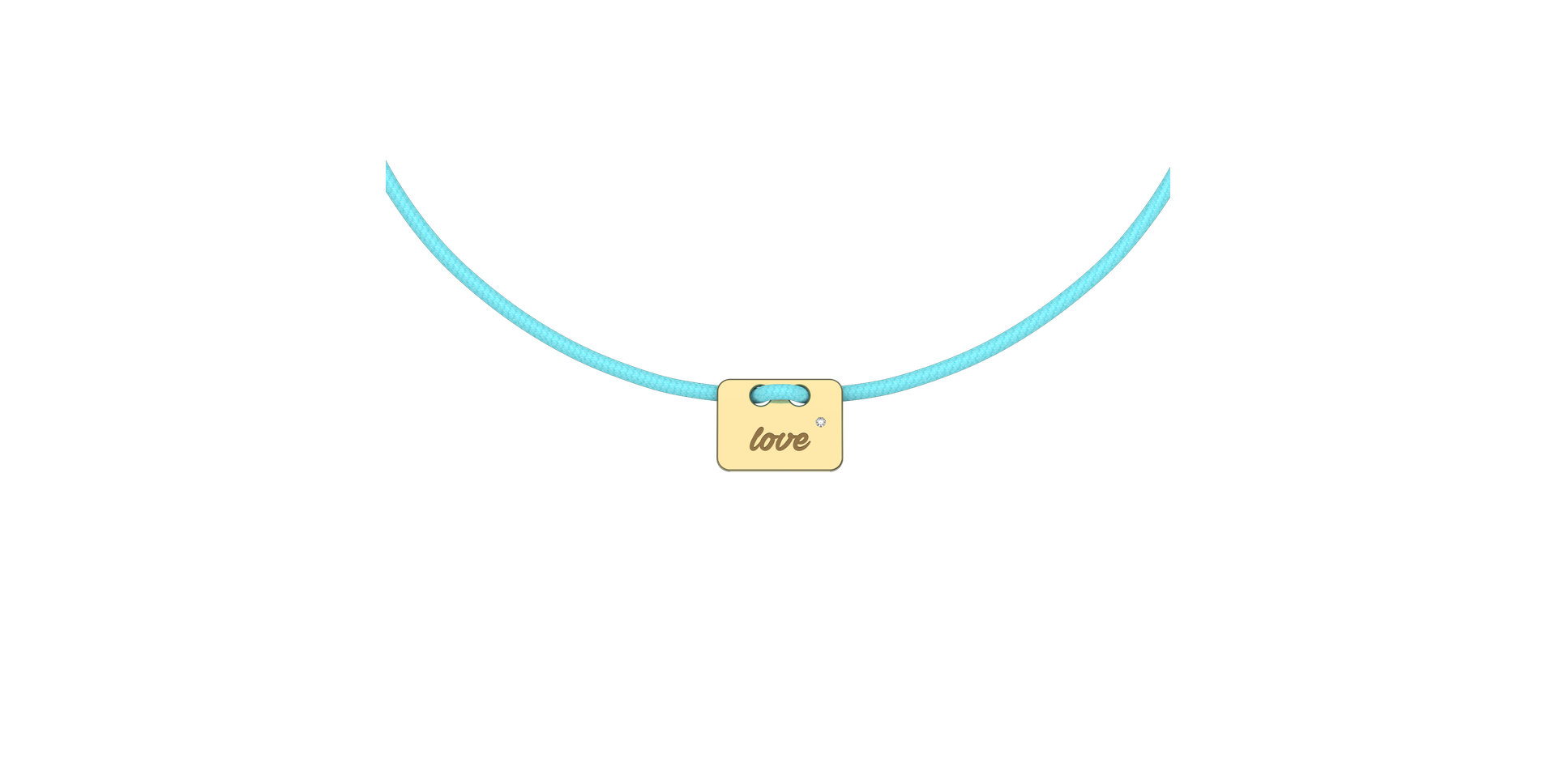 Diamantový náramek se šňůrkou Military Stamp Love