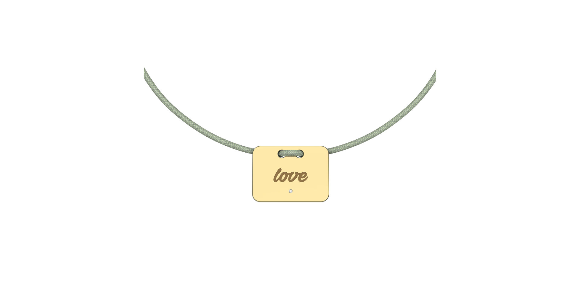 Diamantový náramek se šňůrkou Military Stamp Love