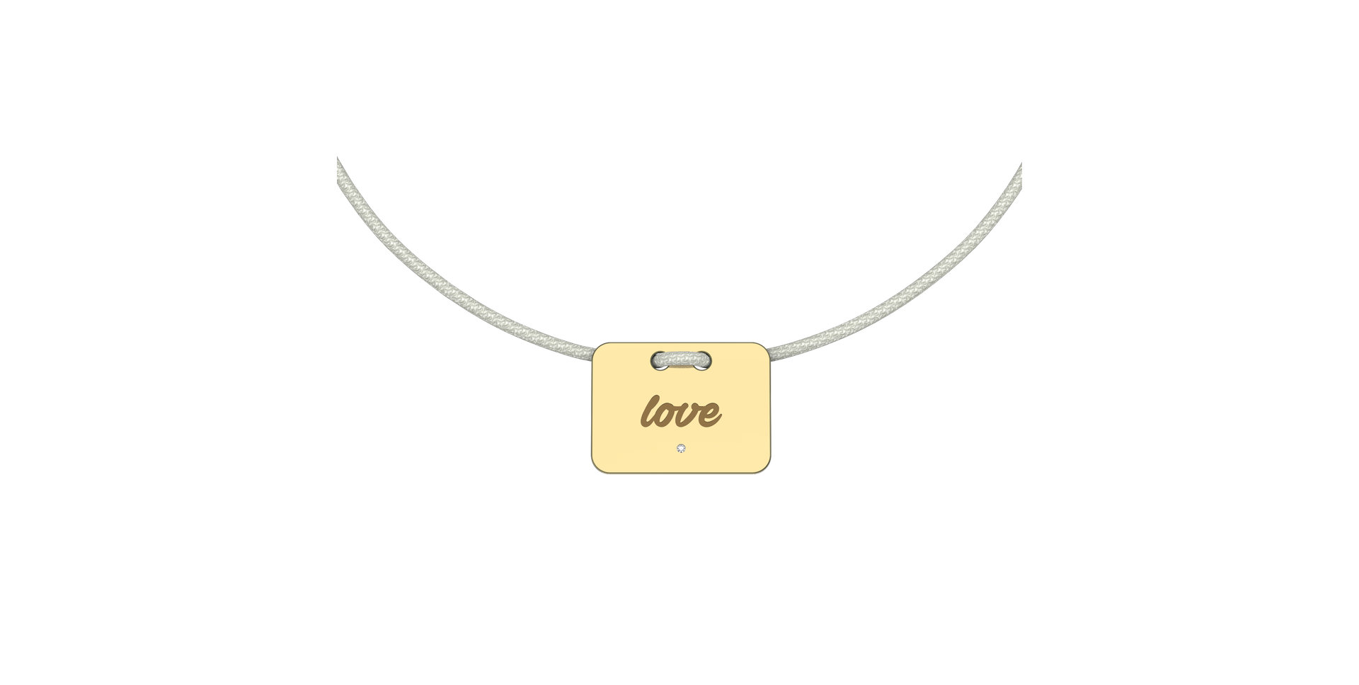 Diamantový náramek se šňůrkou Military Stamp Love