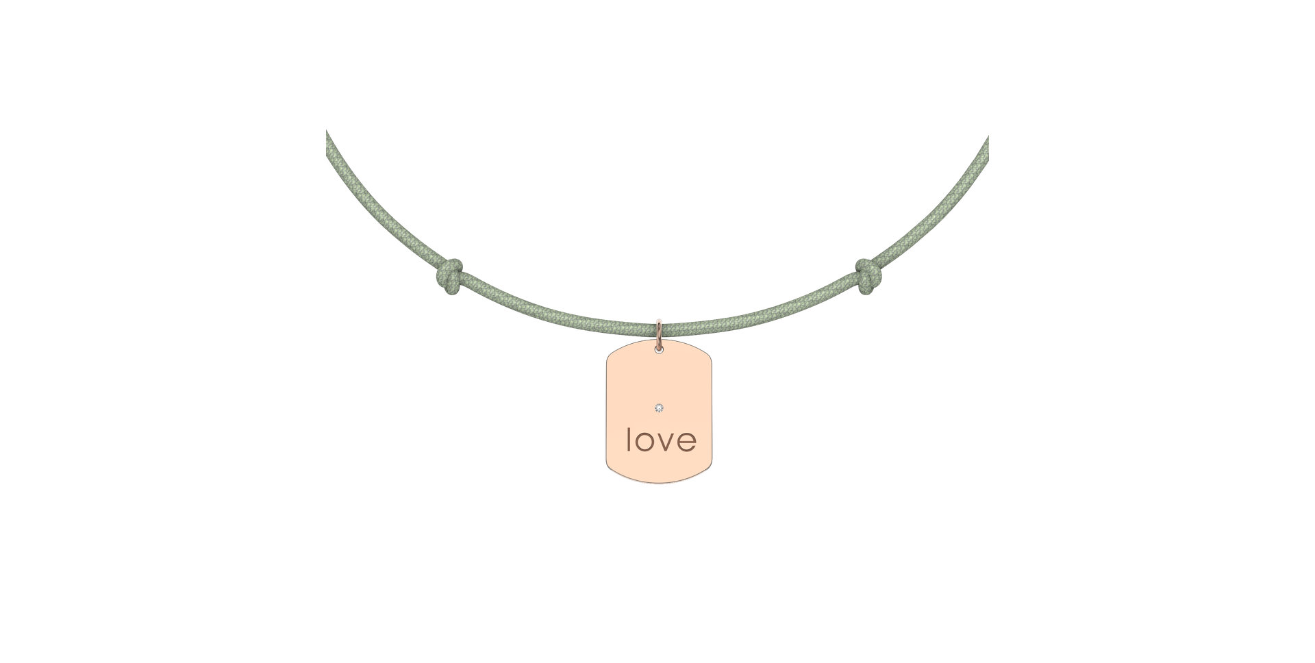 Diamantový náramek se šňůrkou Military Stamp