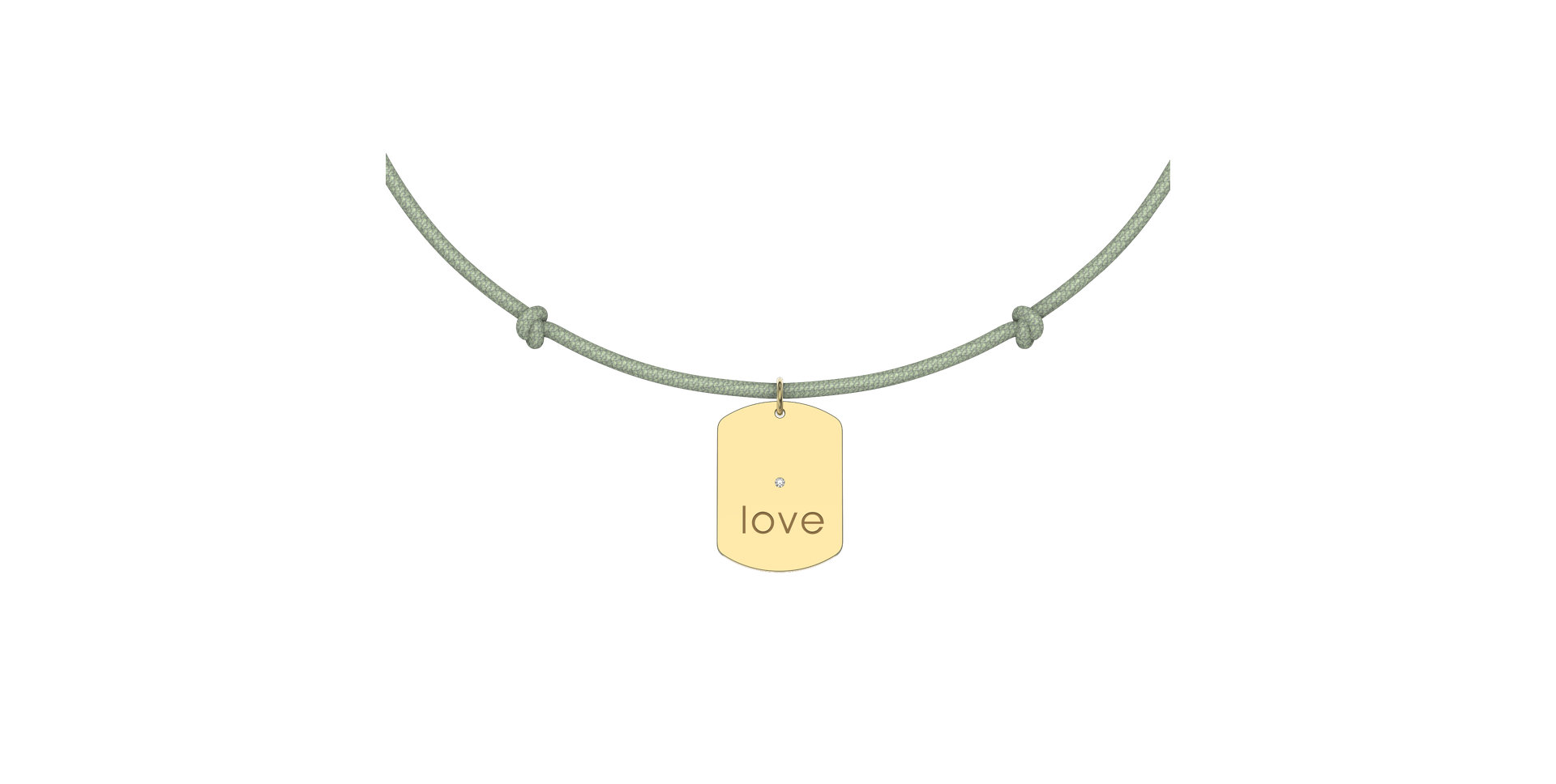 Diamantový náramek se šňůrkou Military Stamp