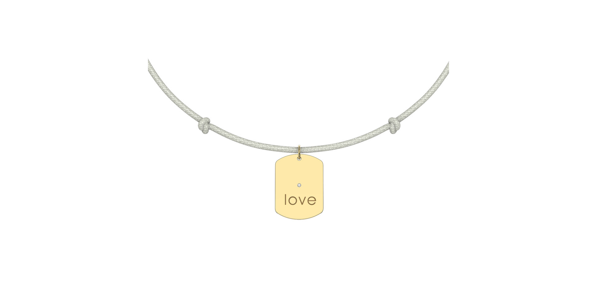 Diamantový náramek se šňůrkou Military Stamp