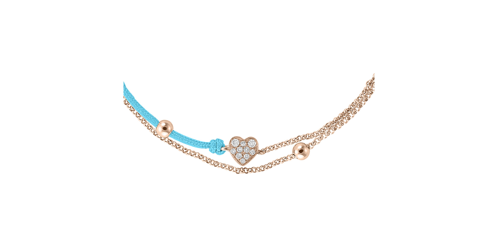 Diamantový náramek se šňůrkou Diamond Heart