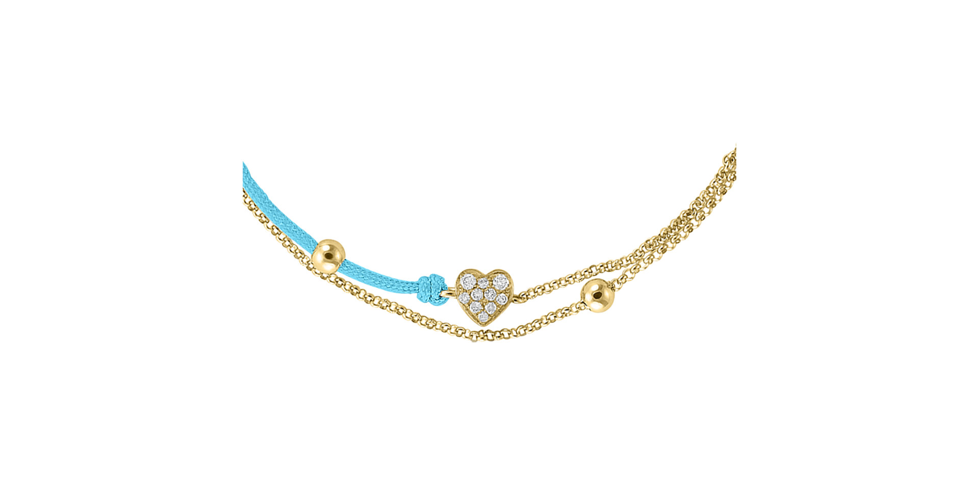 Diamantový náramek se šňůrkou Diamond Heart