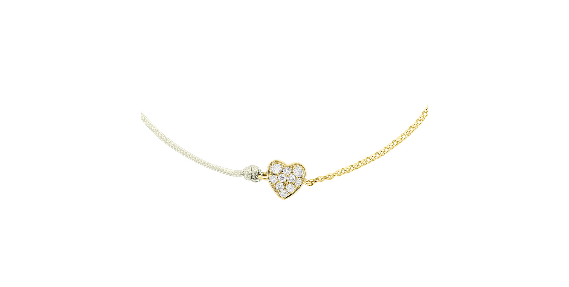 Diamantový náramek se šňůrkou Little Heart