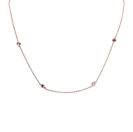 Náhrdelník s černými, hnědými a bílými diamanty Dots