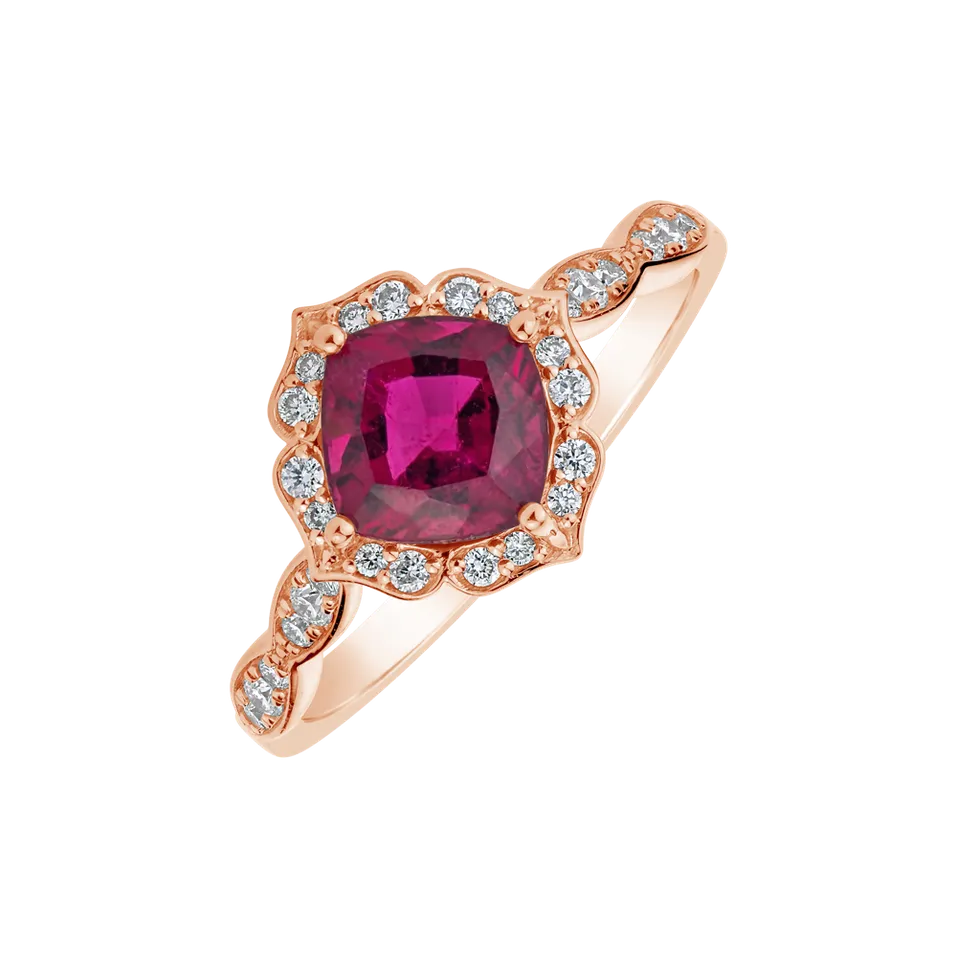Prsten s turmalínem a diamanty Fairytale Gem