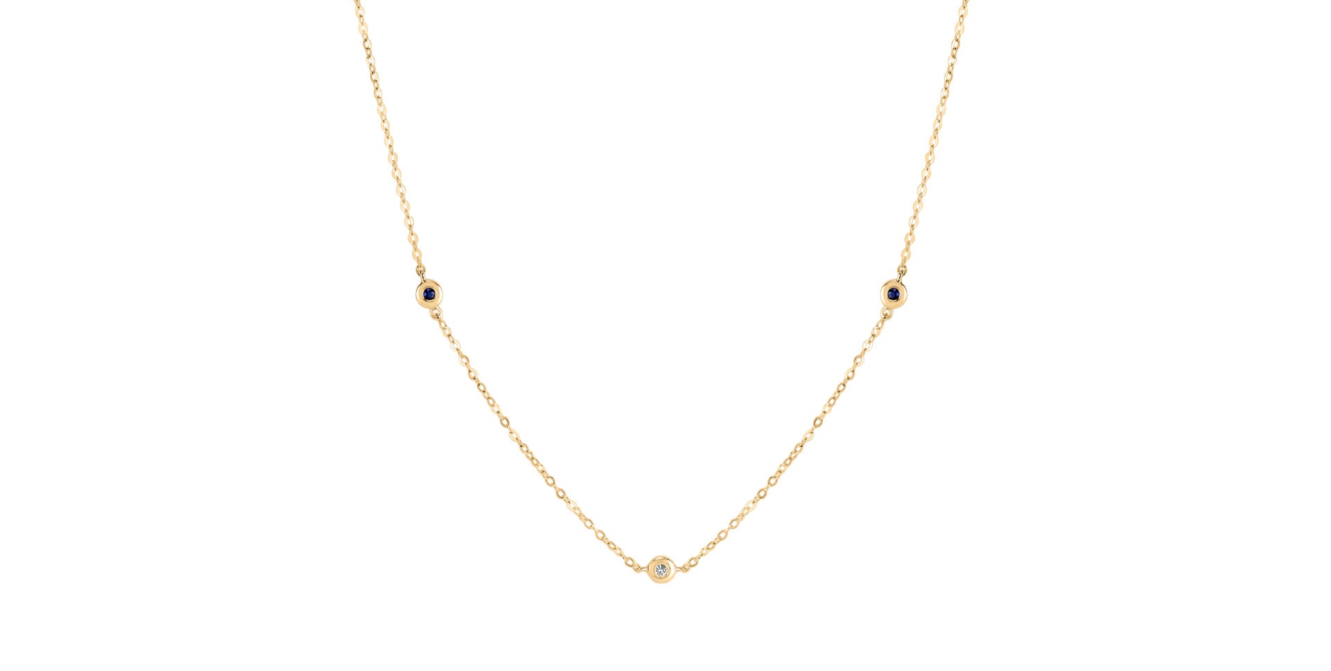 Náhrdelník s diamanty a safíry Dots