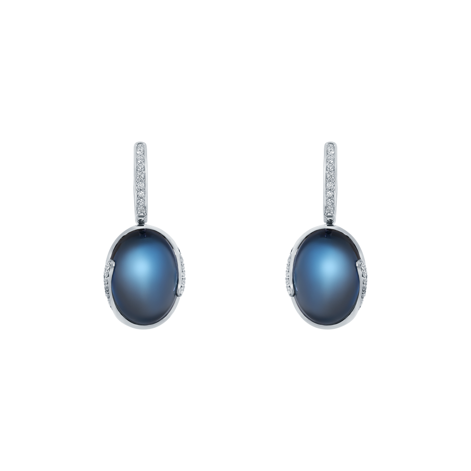 Náušnice s topazem a diamanty Queen Attraction