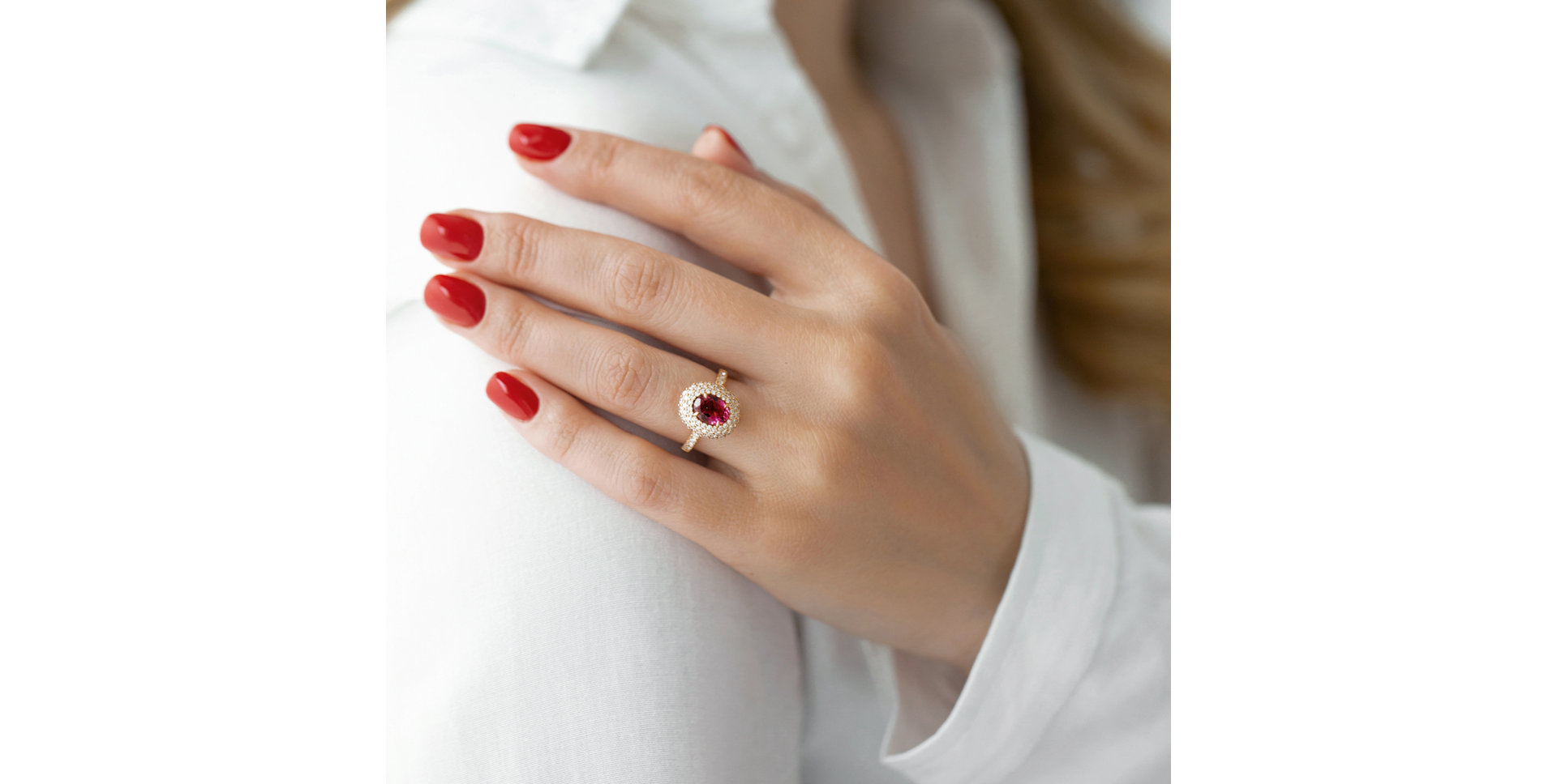 Prsten s turmalínem a diamanty Yolanthe