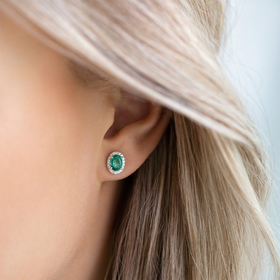 Náušnice s rubínem a diamanty Imperial Allegory