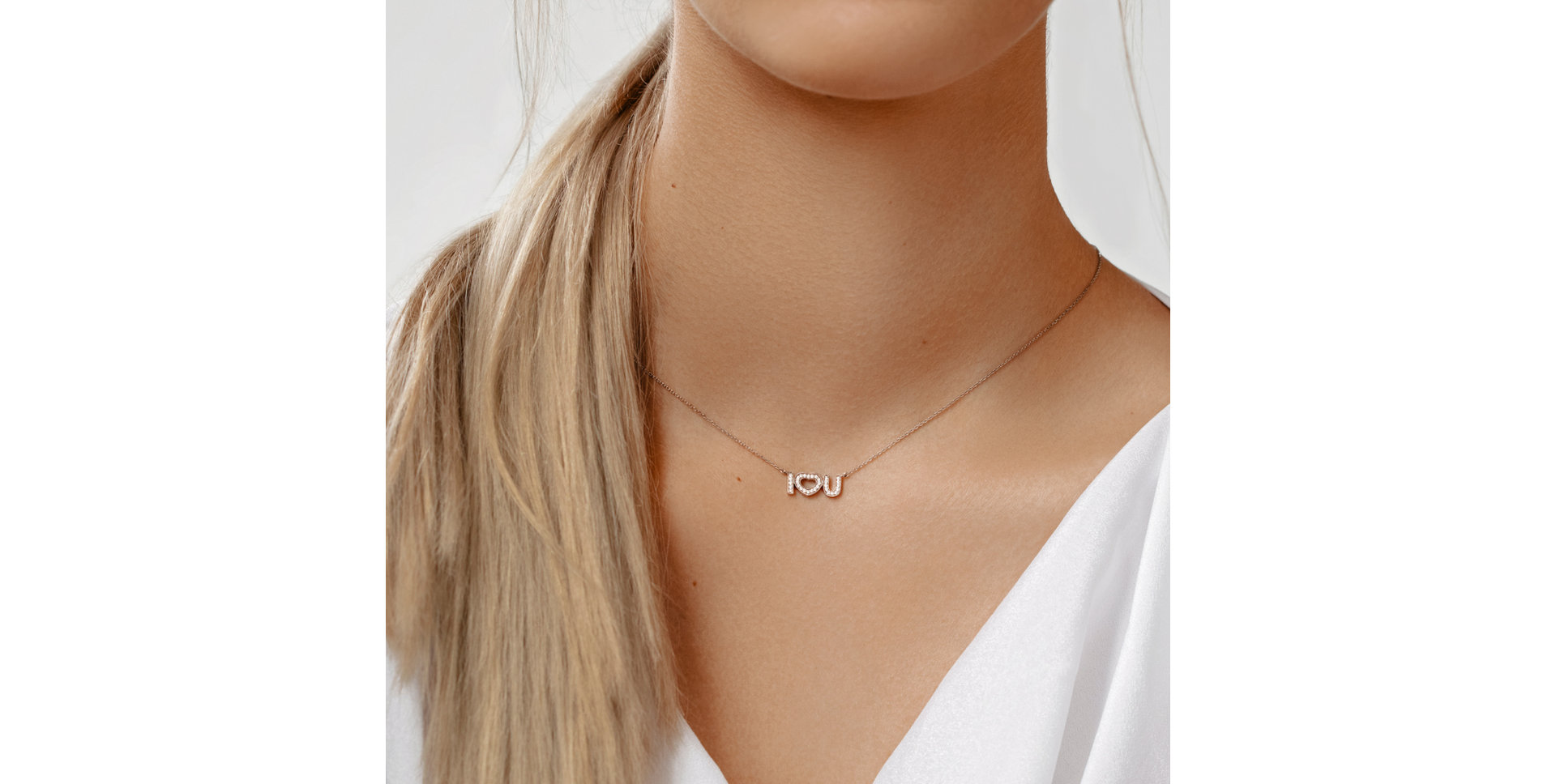 Náhrdelník s diamanty I love you