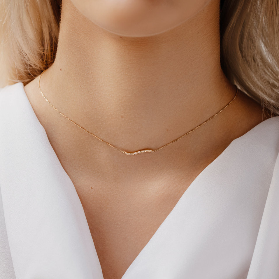 Náhrdelník s diamanty Wave