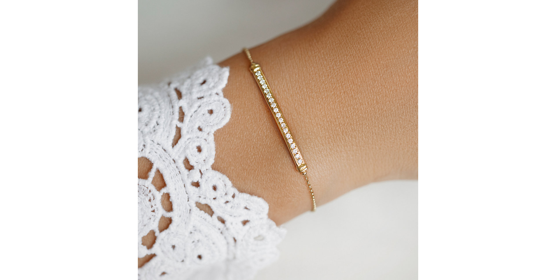 Náramek s černými diamanty Line