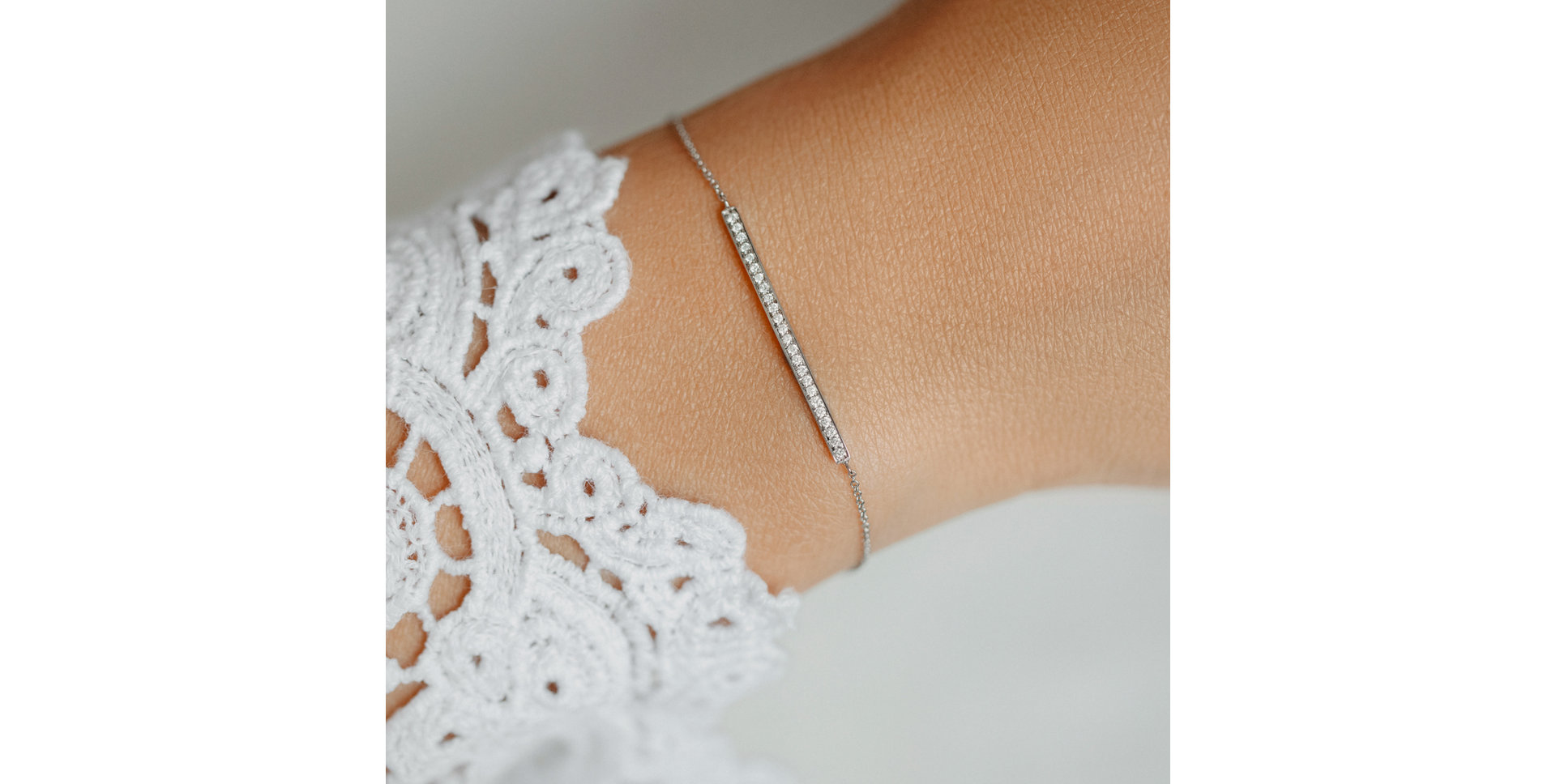 Náramek s hnědými diamanty Line