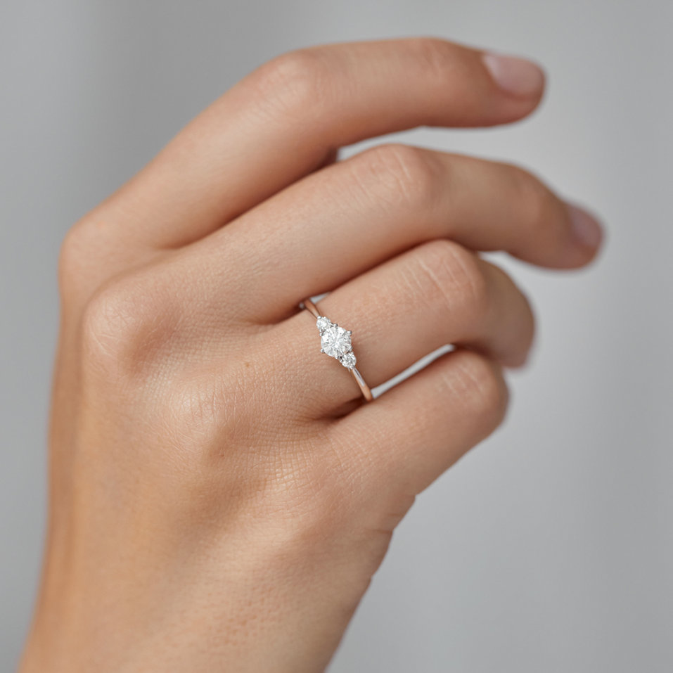 Prsten s diamantem a safíry Midnight Serenity