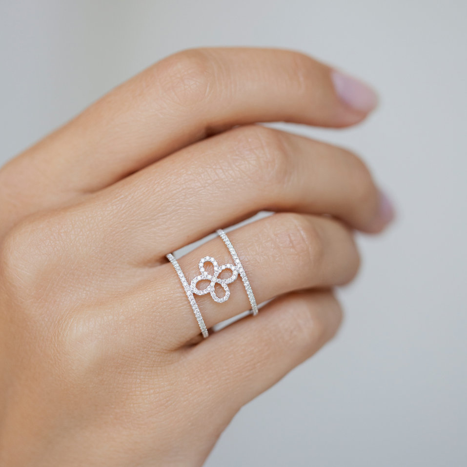 Prsten s diamanty Glamour Flower