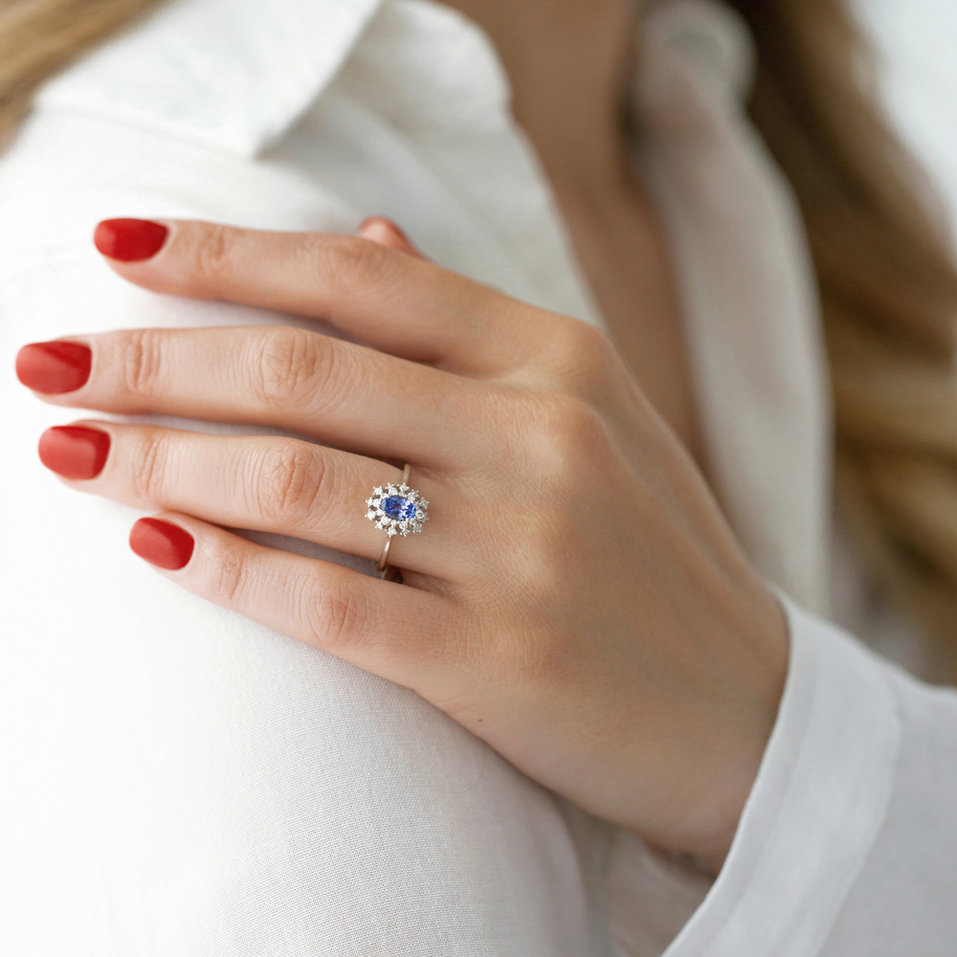 Prsten s tanzanitem a diamanty Neverending Joy