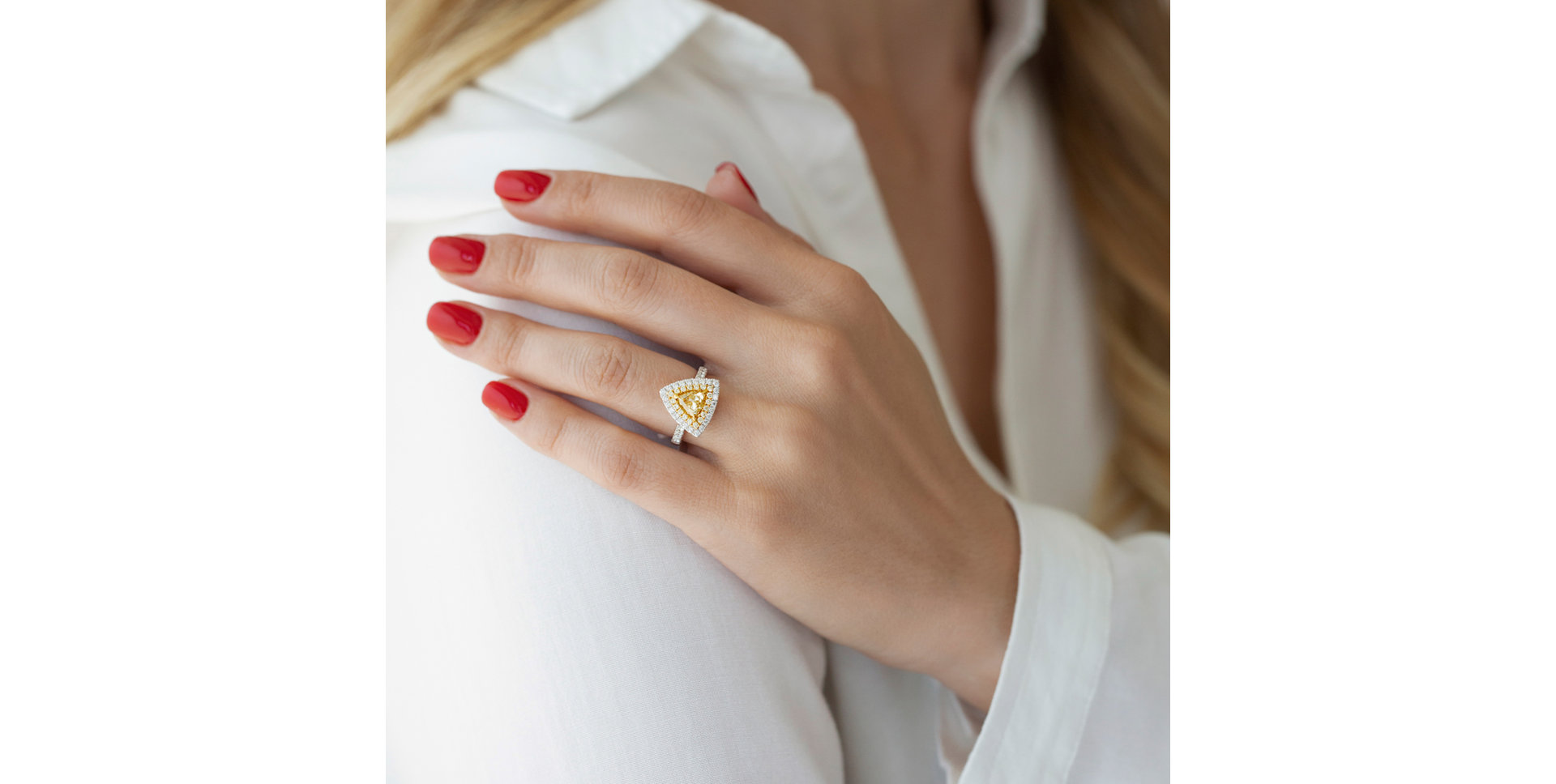 Prsten s žlutými a bílými diamanty Paradise Dream