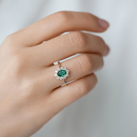 Prsten se smaragdem a diamanty Princess Joy