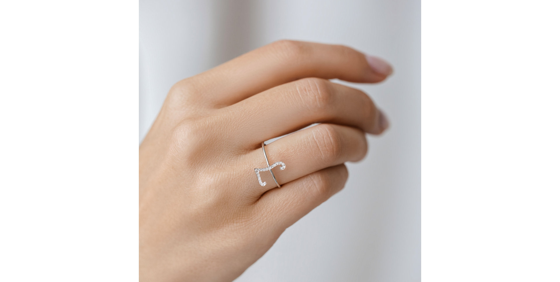 Prsten s diamanty Curly Glittery L