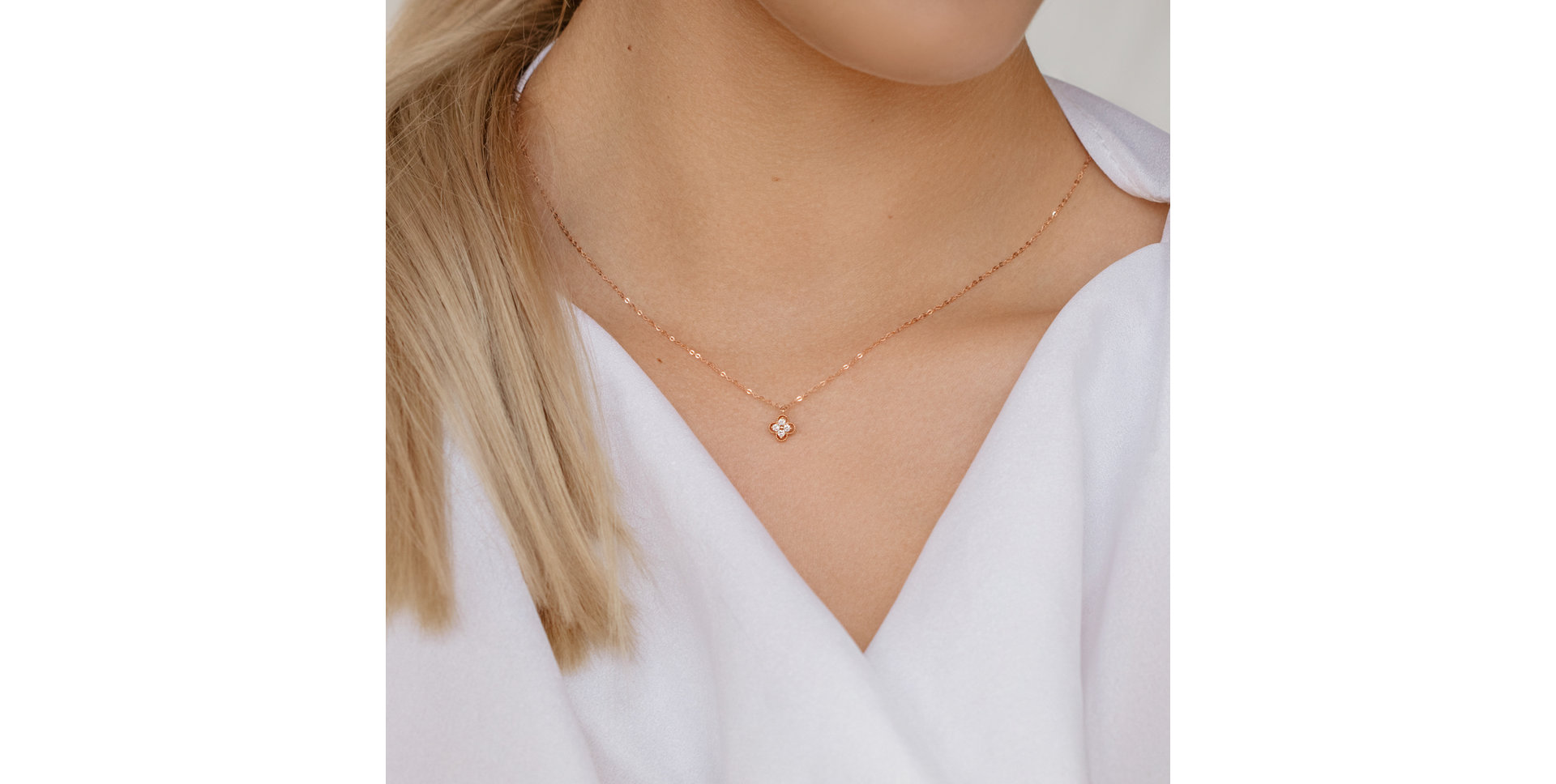 Náhrdelník s diamanty Lucky Clover