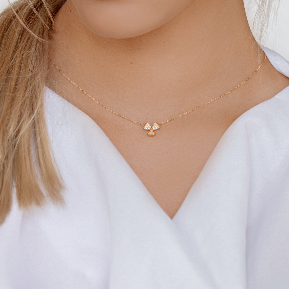 Náhrdelník s diamanty Trefoil