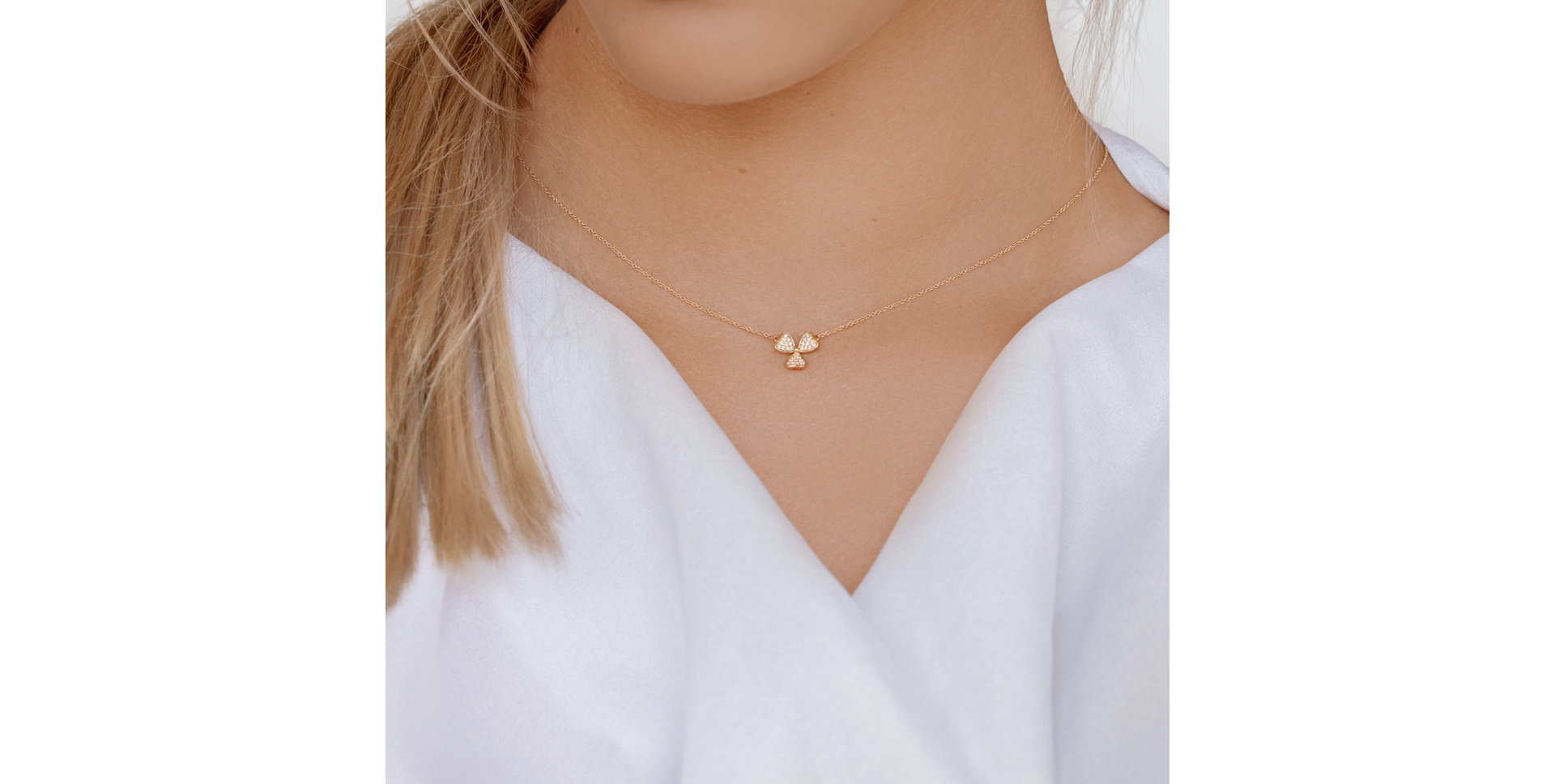 Náhrdelník s diamanty Trefoil