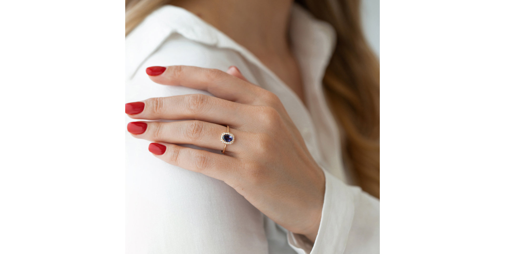 Prsten s Iolite a diamanty Sparkling Hero